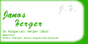 janos herger business card
